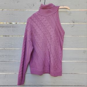 NWT Anama Cable Knit One Shoulder Sweater
